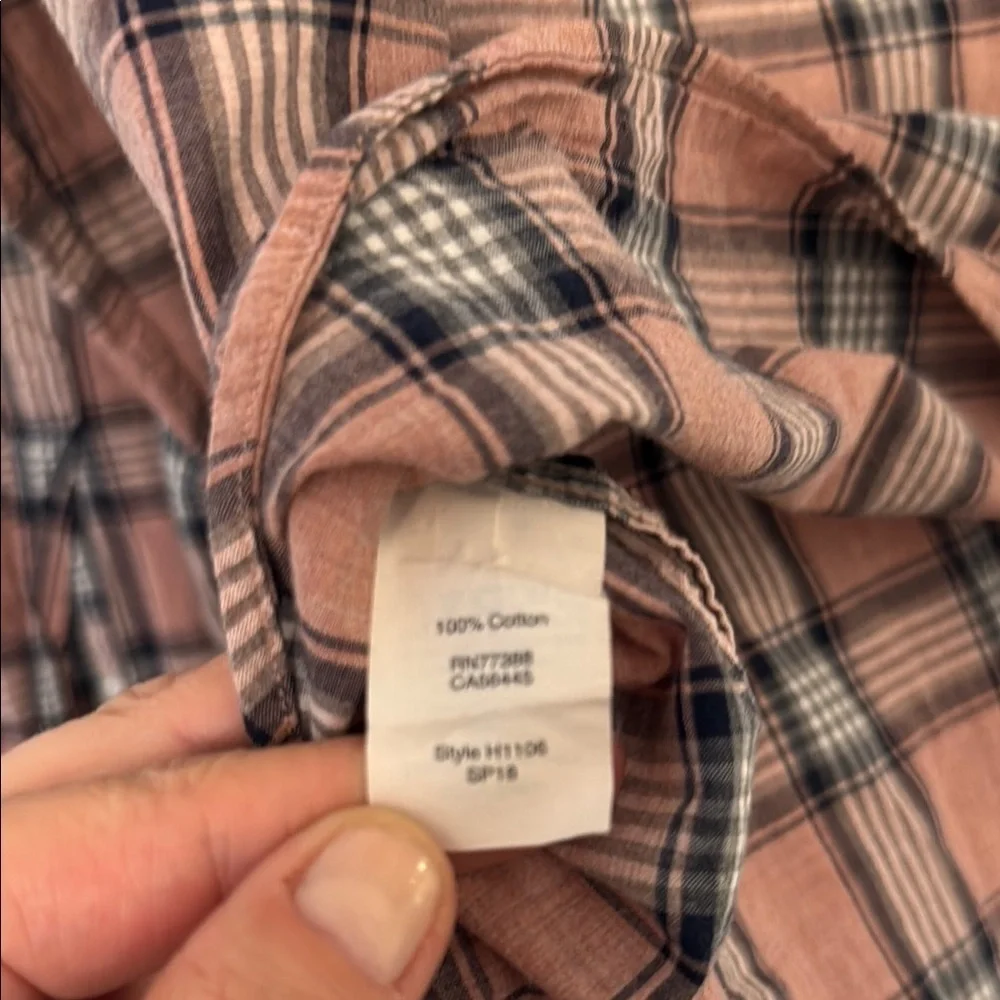 Men’s J. Crew Slim Fit Plaid Button Down Shirt - Salmon Pink Blue Size M